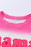 Rose Full of Mama Letter Print Tie Dye Tee