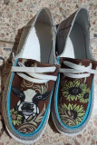 Sunflower Cow Print Western Slip On Shoes