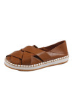 Strappy PU Slip On Shoes