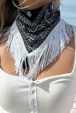 Printed Fringed Square Scarf MOQ 5pcs