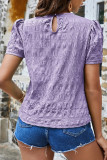 Plain Smocked Short Sleeves Top