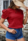 Plain Smocked Short Sleeves Top