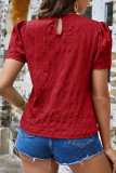 Plain Smocked Short Sleeves Top