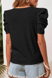 Eyelet Lantern Sleeves Smocked Blouse