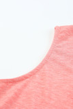 Pink Rhinestone Strappy Decor Loose Tank Top