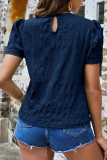Plain Smocked Short Sleeves Top