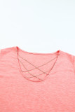 Pink Rhinestone Strappy Decor Loose Tank Top