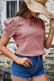 Plain Smocked Short Sleeves Top
