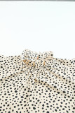 Leopard Ruffle High Neck Flowy Blouse