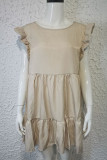 Plain Flutter Sleeves Babydoll Dress