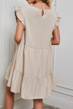 Plain Flutter Sleeves Babydoll Dress