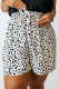 White Plus Size Dalmatian Print High Waist Shorts