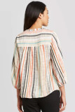 Multicolor Striped 3/4 Sleeve Blouse