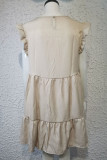 Plain Flutter Sleeves Babydoll Dress