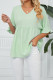 Plain V Neck Half Sleeves Chiffon Top