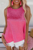 Rose Satin Leopard Tank Top
