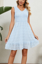Swiss Dot Sleeveless Chiffon Dress