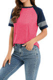 Colorblock Splicing Stripe Tee