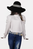 Plain Lantern Sleeves Blouse