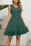 Swiss Dot Sleeveless Chiffon Dress