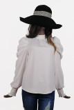Plain Lantern Sleeves Blouse