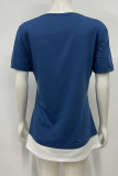 Plain Smocked Button Short Sleeves Top