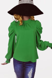 Plain Lantern Sleeves Blouse