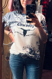 Gray Western Cow Horn Graphic Tee