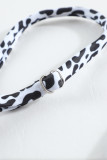 White 3pcs Leopard Bikini & Sarong Swim Set