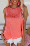 Pink Satin Leopard Tank Top