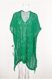 Eyelet Hollow Out Tassle Beach Cover Up