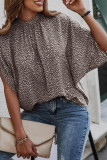 Frilled Collar Bat Wing Sleeves Blouse