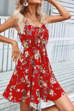 Ruffles Front Tie Cami Floral Dress