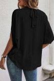 Frilled Collar Bat Wing Sleeves Blouse
