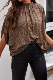 Frilled Collar Bat Wing Sleeves Blouse
