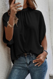 Frilled Collar Bat Wing Sleeves Blouse