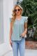 Plain V Neck Lace Edge Eyelet Pattern Flutter Sleeves Top