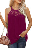 Lace Splicing Halter Tank Top