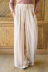 White Smocked Waist Printed Wide Leg Pants