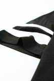 Black Sequin Striped Patchwork Short Sleeve Plus Size T Shirt