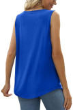 Plain Square Neck Tucked Stitching Tank Top