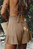 HIgh Waist Tie Knot Ruffle Shorts