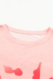 Pink Leopard Bleached Boyfriend T Shirt