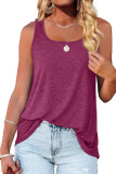 Plain Square Neck Jersey Tank Top