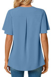 Plain V Neck Flare Sleeves Top