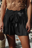 HIgh Waist Tie Knot Ruffle Shorts