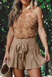 HIgh Waist Tie Knot Ruffle Shorts