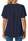Plain V Neck Flare Sleeves Top