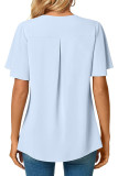 Plain V Neck Flare Sleeves Top