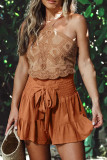 HIgh Waist Tie Knot Ruffle Shorts